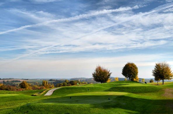 Abendstimmung am Bruchsaler Golfplatz. Klicken Sie.